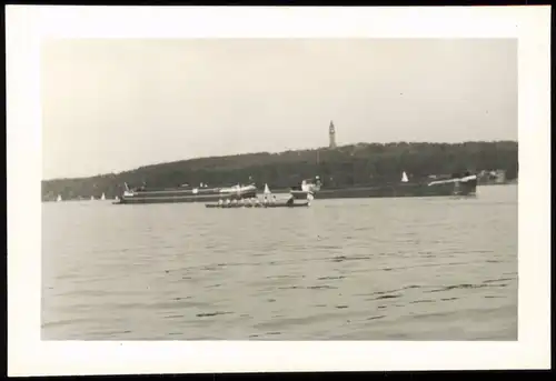 Berlin Havel mit Grunewaldturm, Ruterboot, Dampfer 1950 Privatfoto Foto