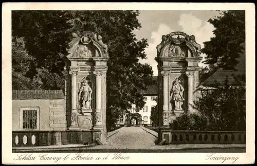 Ansichtskarte Höxter (Weser) Schloß Kloster Corvey - Eingang 1932