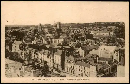 CPA Tours Vue d'ensemble (côté Ouest) Panorama-Ansicht 1920