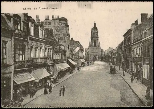 CPA Lens (Pas-de-Calais) Straßen Ansicht La Grand Place 1915