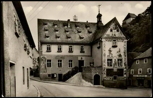 Ansichtskarte Ziegenrück/Saale Historisches Rathaus Strassen Partie 1968