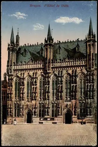 Postkaart Brügge Brugge | Bruges Hotel de Villie (Rathaus) 1910