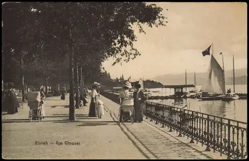 Ansichtskarte Zürich Partie Am Utoquai 1920