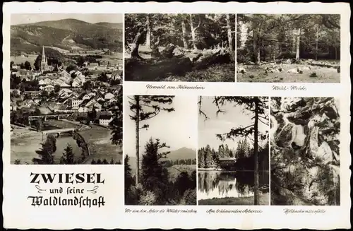 Ansichtskarte Zwiesel Mehrbild-AK mit Orts- und Umland-Ansichten 1960