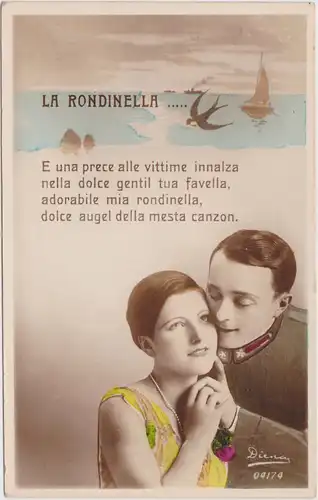 Ansichtskarte  La Rondinelle - Soldat und Frau 1939 