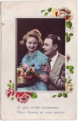 Ansichtskarte  Le plus tendre tavissment, Nous illumine en nous aimant. 1920 