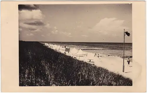 Ansichtskarte  Strand mit Zelten 1928 Privatfoto