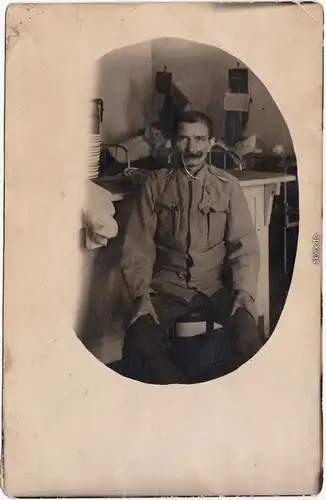 Ansichtskarte im Krankenhaus Portrait Lazarett 1919 Privatfoto