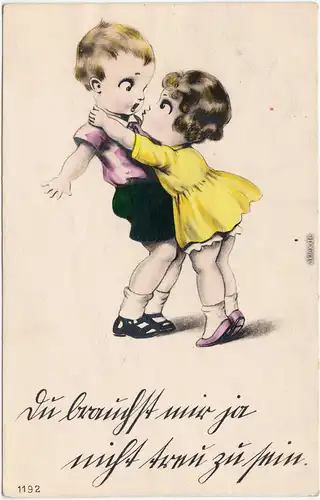  Mädchen und Junge - Junge Liebe - Künstlerkarte 1928 