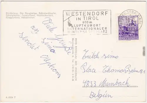 Tiroler Abend (Folklore),Bändertanz,Schinkenklopfer,Schuhplattler,Trachten 1974