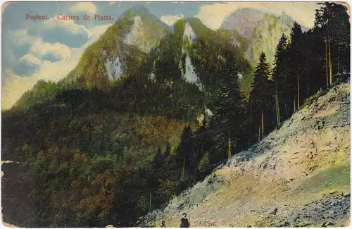 Rumänien Busteni România Steinbruch in den Karpaten Karpaty
 1913