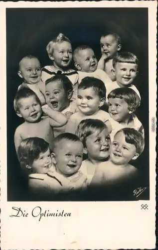 Die Optimisten, lachende glückliche Kinder Fotokunst Fotomontage 1930