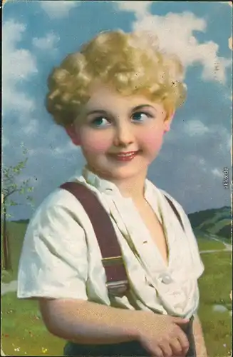 Ansichtskarte  Portrait Kind - Junge - Zeichnung 1921