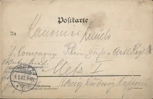 Ansichtskarte Fotopostkarte Mann mit Hut: Stempel Metz 1901 Privatfoto