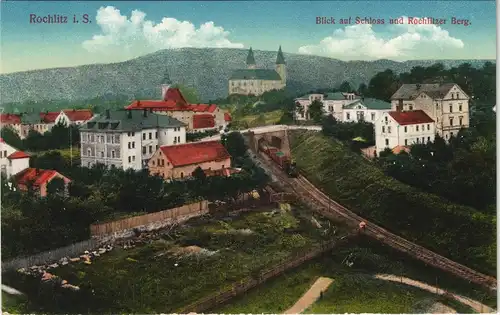 Ansichtskarte Rochlitz Blick auf Schloß und Rochlitzer Berg 1913