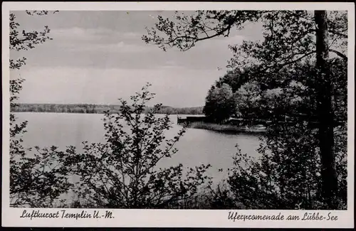 Ansichtskarte Templin Uferpromenade am Lübbe-See 1934