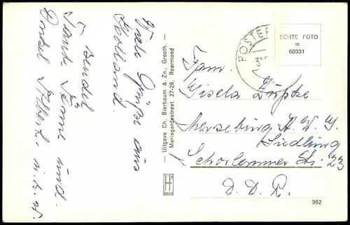 Postkaart Posterholt Postert Kasteel Aarwinkel 1955