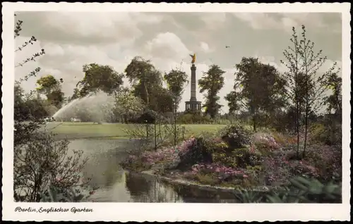 Ansichtskarte Mitte-Berlin Siegessäule, Englischer Garten Colorfoto AK 1954