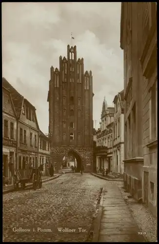 Postcard Gollnow Goleniów Straße - Wolliner Tor Pommern 1926