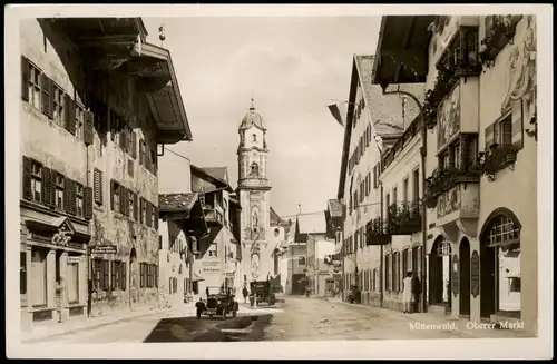 Ansichtskarte Mittenwald Oberer Markt 1932