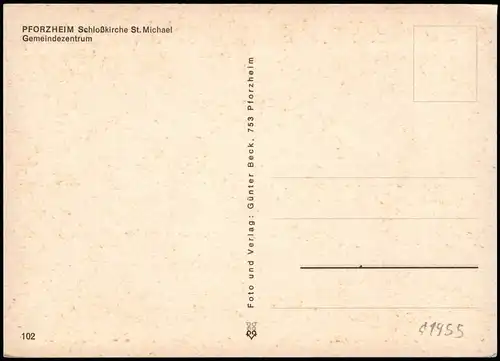 Ansichtskarte Pforzheim Schloßkirche St. Michael Gemeindezentrum 1970