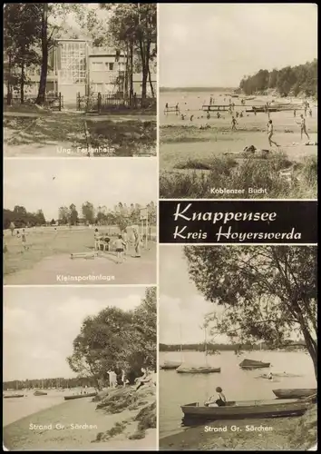 Hoyerswerda Knappensee Mehrbild-AK mit Bucht, Ferienheim uvm. 1976