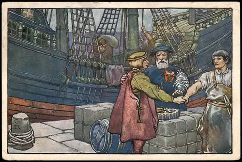 Ansichtskarte  Werbung - Hansa Bund - Handel u. Gewerbe Künstlerkarte 1913