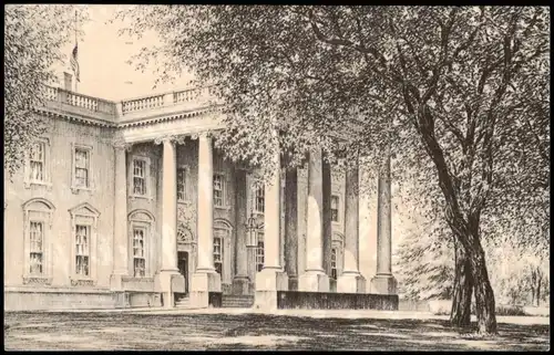 Washington D.C. The White House Weißes Haus (Drawing by Helen Catch) 1955