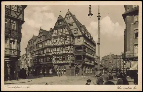 Ansichtskarte Frankfurt am Main Straßen Partie a.d. Domschänke 1929
