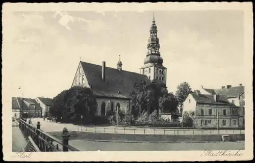 Postcard Tilsit Советск Partie an der Stadt-Kirche 1930