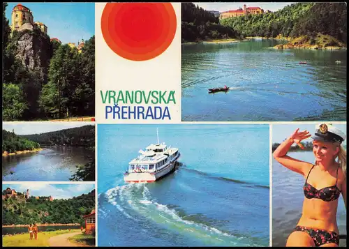 Frain an der Thaya Vranov nad Dyjí  Talsperre Frain 4 Bild Frau Bikini 1978