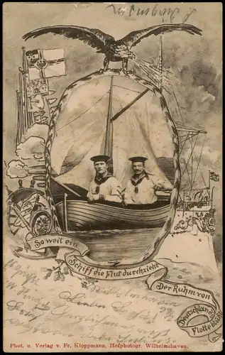 Ansichtskarte  Marine Militaria Patriotika Matrosen Fotomontage 1901