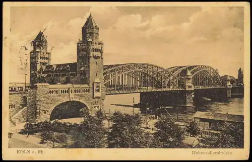 Ansichtskarte Köln Hohenzollernbrücke, Anleger 1933