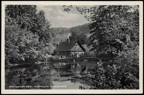 Ansichtskarte Wernigerode Waldgasthaus Christianental Forsthaus 1958