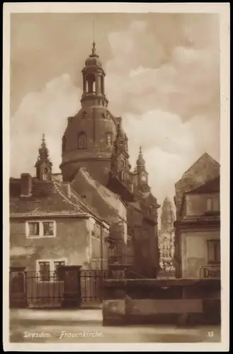 Innere Altstadt-Dresden Straßenpartie - Blick zur Frauenkirche 1926