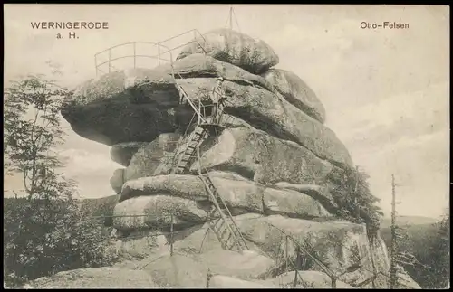 Wernigerode Ottofelsen 1911  gel. Stempel Bahnpost Harzb.- Wernigerode