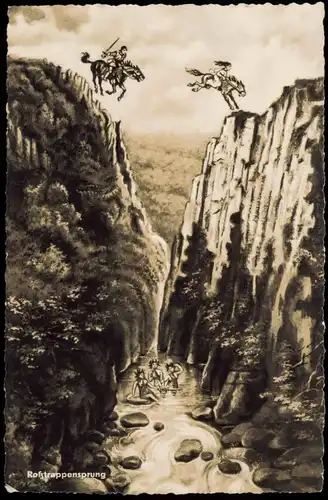 Ansichtskarte Thale (Harz) Roßtrappfelsen - Fotokunst, Fotomontage 1958