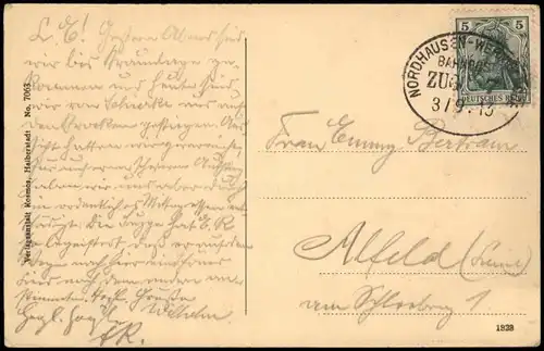 Ansichtskarte Schierke Helenenruh 1913 Bahnpoststempel Nordhausen - Wernigerode