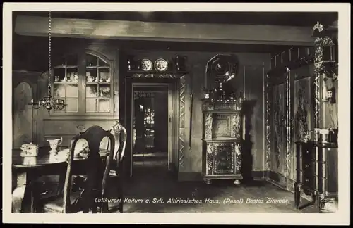 Keitum (Sylt) Kejtum / Kairem Altfriesisches Haus (Pesel) Bestes Zimmer 1940