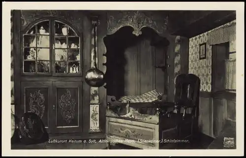 Keitum (Sylt) Kejtum / Kairem Altfriesisches Haus (Sliepkamer) Schlafzimmer 1940