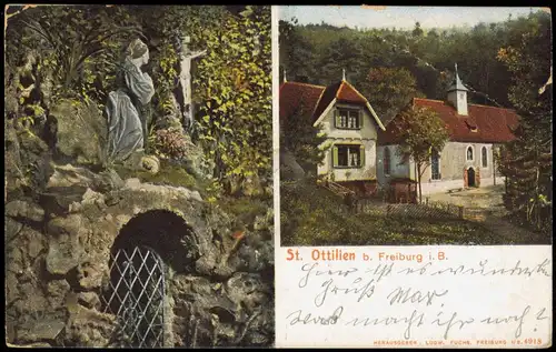 St. Ottilien-Freiburg  Breisgau 2-Bild-Karte St. Ottilien   Freiburg i. B. 1907