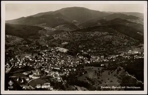 Kandern (LK Lörrach) Panorama Gesamtansicht Kandern (Baden) mit Hochblauen 1940
