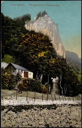 Stubbenkammer-Sassnitz Königsstuhl m. Fischerhütte, Insel Rügen 1910