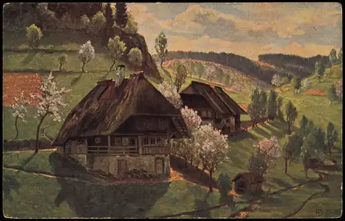 Gutach (Schwarzwaldbahn)  Frühling im Schwarzwald Vormittag in Gutach 1920