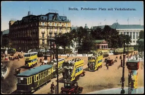 Tiergarten-Berlin Potsdamer Platz mit Verkehrsturm, Bus-Verkehr 1931