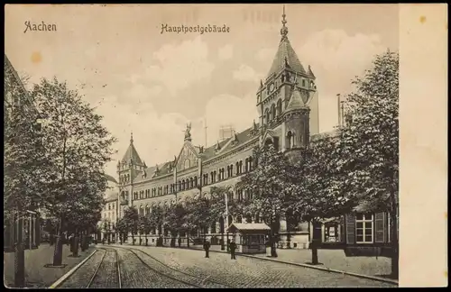 Ansichtskarte Aachen Hauptpostgebäude Hauptpost Post 1912