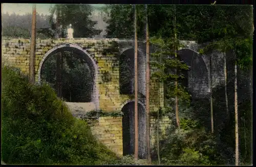 Ansichtskarte Wünschendorf (Elster) Frau auf Brücke 1912