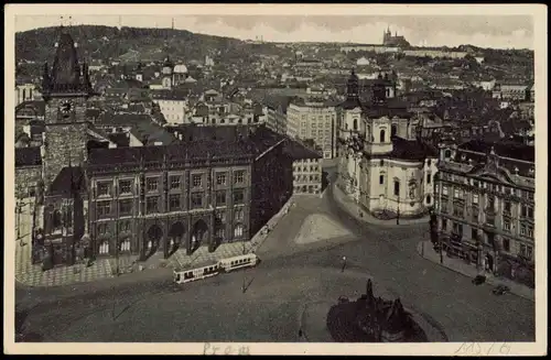 Postcard Prag Praha 1941  Gel. WK2 SS Feldpost Deutsche Reichspost Dienstpost Böhmen Stempel