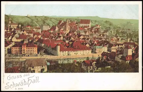 Ansichtskarte Schwäbisch Hall Blick über die Stadt 1903
