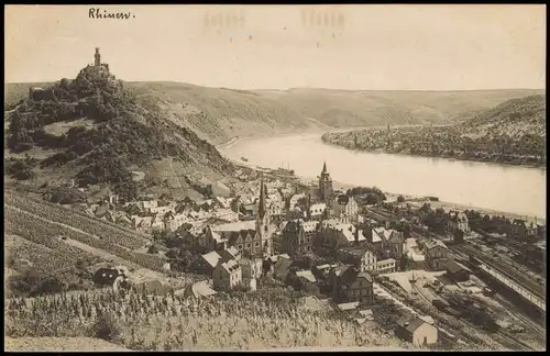 Ansichtskarte Braubach Rhein Partie und die Marksburg 1908